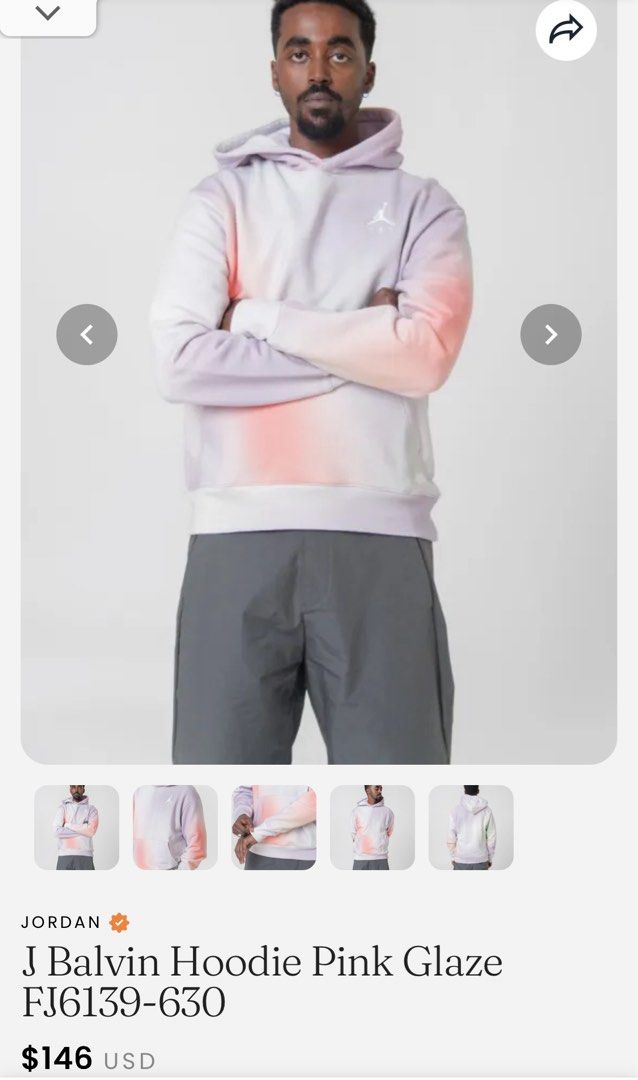 Jordan x J balvin (Category: Coats, Jackets and Outerwear) located in Surigao. Submitted by santostris12676 (Listing ID 1469402444, Image 1). Description: Jord4n x J balvin Medium on tag Dimensions 22x28 As new condition No issue .