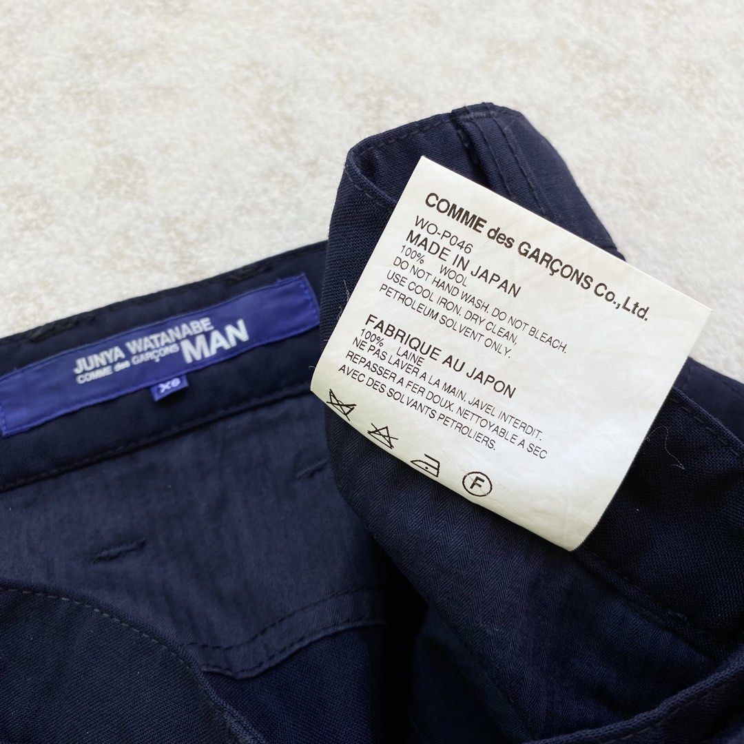 Junya Watanabe CDG Wool Slack Pants (Category: Trousers) located in Manila. Submitted by thrift3006 (Listing ID 1469445326, Image 1). Description: Junya Watanabe Cinch Back Wool Slacks Pants - Size 30-32w 37L No issue Excellent conditon ₱4,500+sf only🏷️ Loc baliwag bulacan 📍 Pm 📩.