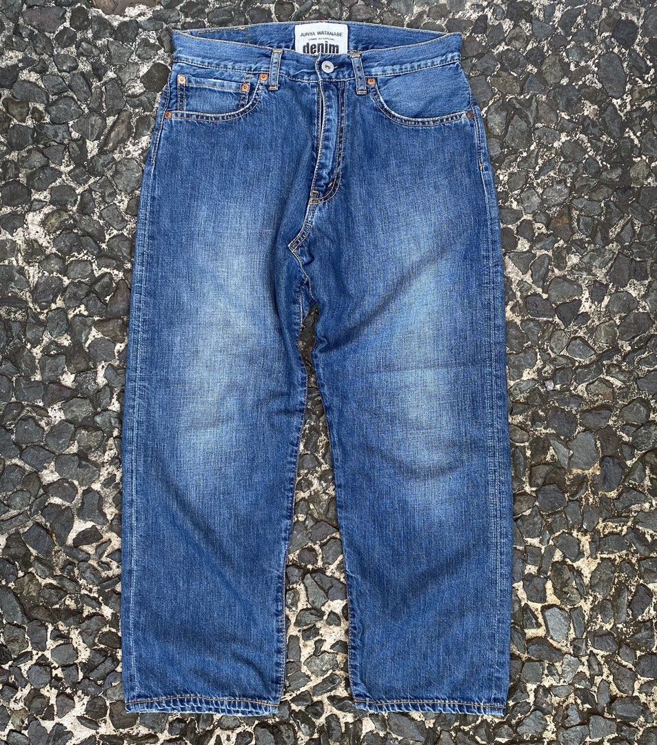 Junya Watanabe Comme Des Garcons Denim Jeans (Category: Luxury Apparel) located in Quezon City. Submitted by rebirthalley (Listing ID 1469466223, Image 1). Description: Width-30 Length-34 Frontrise-13 Inseam-20 Leg Opening-7 Excellent Condition No flaws.