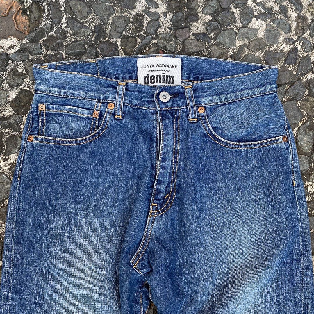 Junya Watanabe Comme Des Garcons Denim Jeans (Category: Luxury Apparel) located in Quezon City. Submitted by rebirthalley (Listing ID 1469466223, Image 2). Description: Width-30 Length-34 Frontrise-13 Inseam-20 Leg Opening-7 Excellent Condition No flaws.