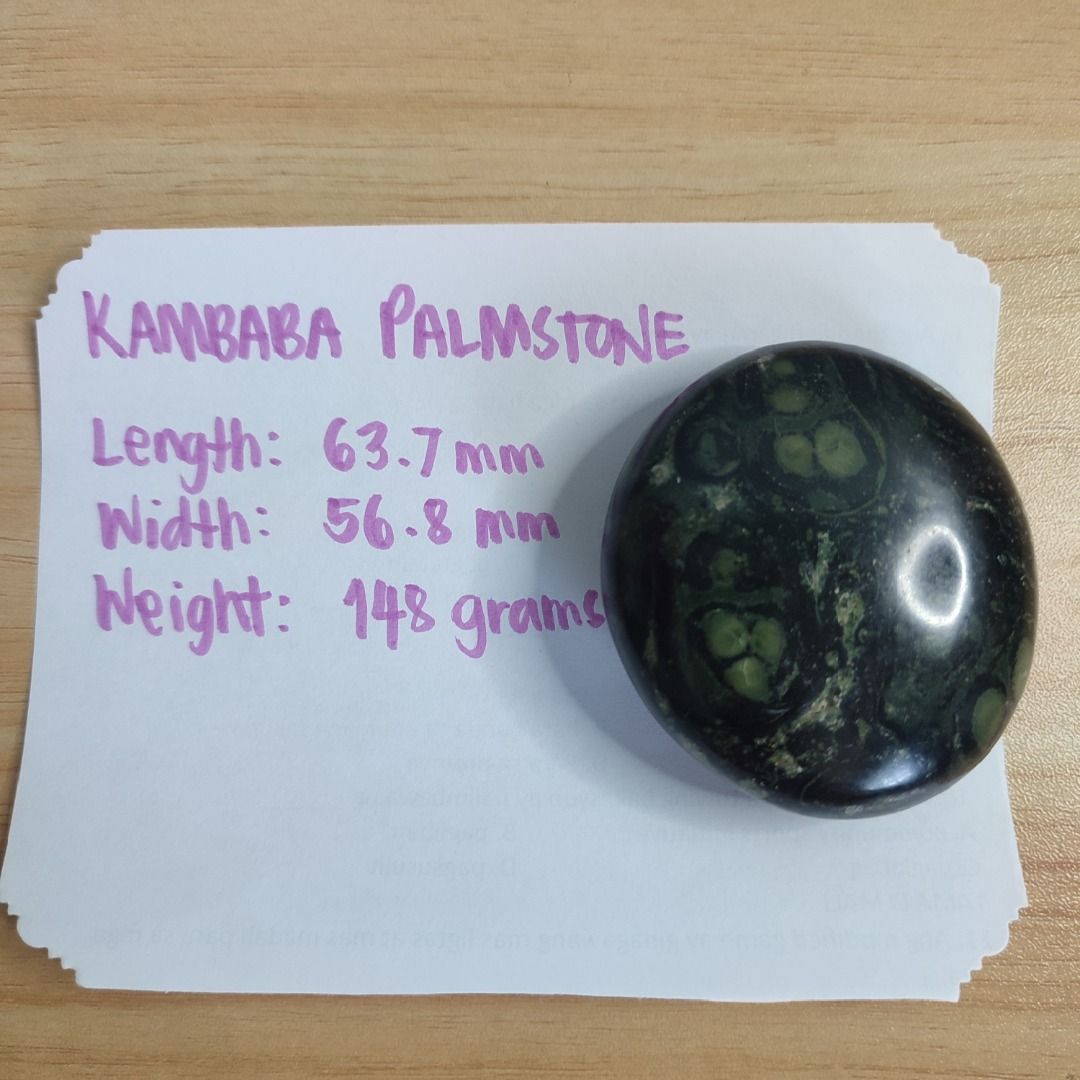 Kambaba Jasper Palm Stone (Category: Precious Stones) located in Taguig. Submitted by joyofcrystals (Listing ID 1469410330, Image 3). Description: 🌸 Kambaba Jasper Palm Stone🌸 Length: 63.7 mm Width: 56.8 mm Weight: 148 grams 🌸 Quick note on shipping & payment: 💳Payments are done via GCash or Bank Transfer prior to shipping ✨ 🚚Shipping fee is covered by the buyer 🚚 ✨Once payment is confirmed, I’ll safely wrap your crystal with love and have 