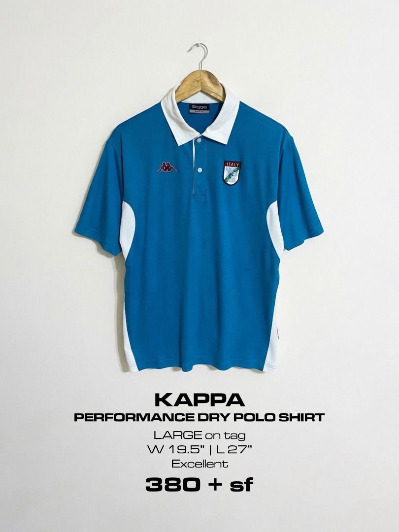Kappa Active Performance Dry Polo Shirt (Category: Tshirts & Polo Shirts ) located in Cadiz. Submitted by thespotcdz (Listing ID 1469542023, Image 1). Description: Large on tag Width 19.5" Length 27" Excellent condition.