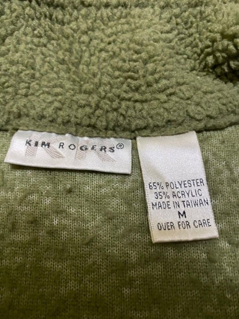 Kim Roger's Jacket (Category: Coats, Jackets and Outerwear) located in Cainta. Submitted by ohhhhhhlori (Listing ID 1469527870, Image 2). Description: Kim Rogers Sage Green Sherpa Fleece Jacket (Size M) Selling this super cozy, ultra-soft sherpa fleece jacket from Kim Rogers. It comes in a beautiful muted sage/olive green color, perfect for layering during chilly weather, casual outings, or winter holidays! Key Features: * Brand: Kim Rogers® * Si