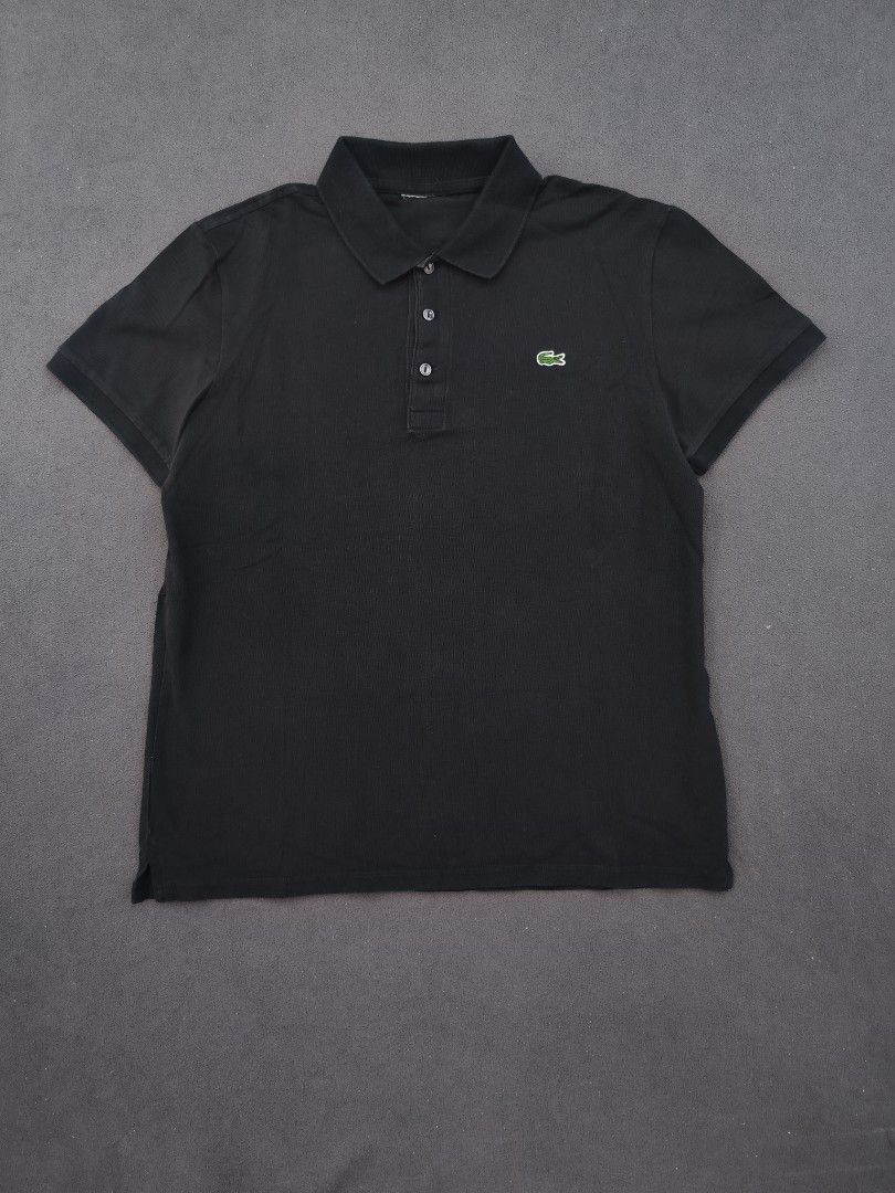 Lacoste Black Polo Shirt (Category: Tshirts & Polo Shirts ) located in Bulacan. Submitted by emilj23 (Listing ID 1469434822, Image 1). Description: Lacoste Black Polo Shirt Size M-L L 26.5 W 21 Condition 9.5/10 Color rate 9.5/10 Issue Cut Neck tag.