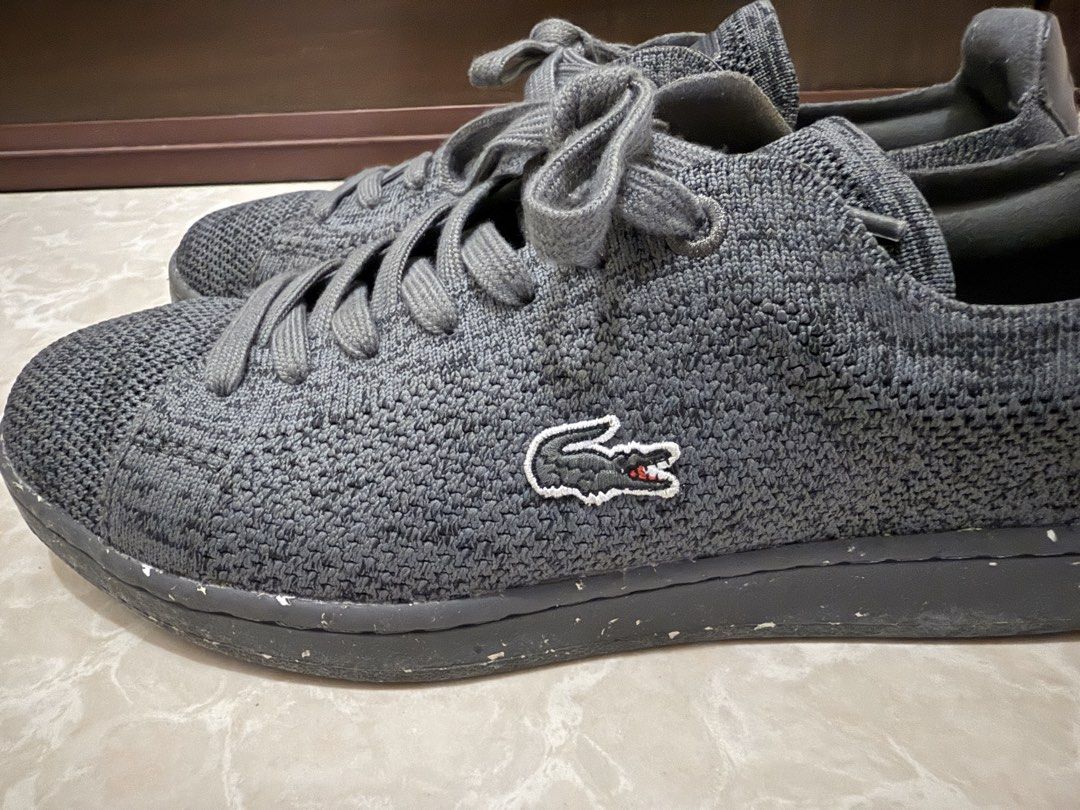Lacoste knit sneakers grey (Category: Sneakers) located in Manila. Submitted by ms.trust (Listing ID 1469571329, Image 1). Description: Lacoste Carnaby Piquee Used thrice only Size: 5.5 (UK) or 25 cm No Issue Rfs: decluttering Mode of Payment: BPI/BDO/Gcash Loc: 6th Ave Caloocan Pm me.