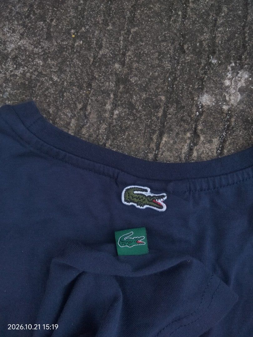 Lacoste Script Logo (Category: Tshirts & Polo Shirts ) located in Caloocan City. Submitted by haruconcep52476 (Listing ID 1469457535, Image 3). Description: Dimensions W21×L28 Good condition Color rate 9.5 No issue Already wash.