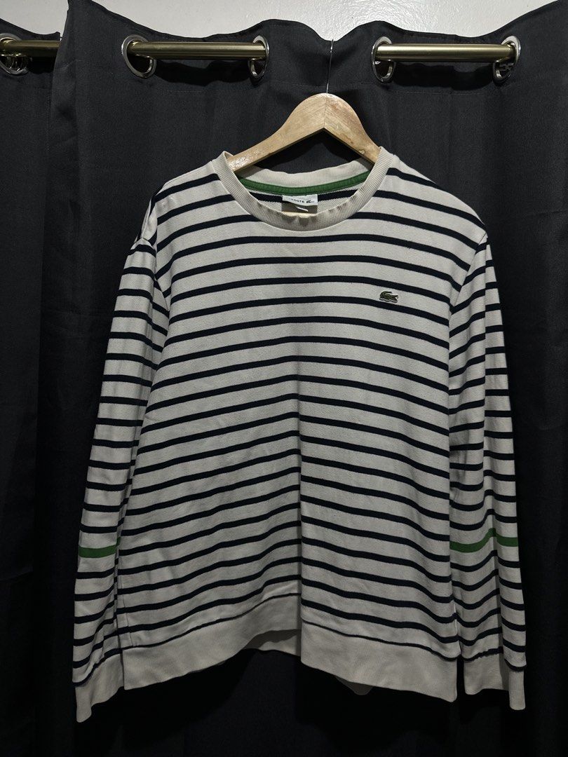 Lacoste Striped Crewneck Sweatshirt (Category: Coats, Jackets and Outerwear) located in Buenavista. Submitted by themodernrack (Listing ID 1469442353, Image 1). Description: NOTE: Details on photos provided, kindly check thank you!.