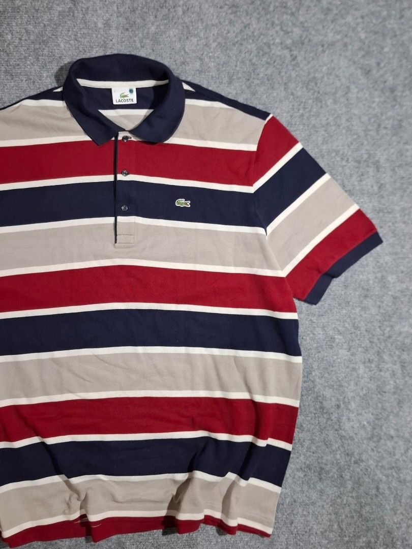 Lacoste Striped Polo Shirt (Category: Tshirts & Polo Shirts ) located in Las Pinas. Submitted by nevergetsold.ph (Listing ID 1469440102, Image 3). Description: Lacoste Striped Polo Shirt Dimentions (inches) Width: 25 Length: 32 Issues: none.