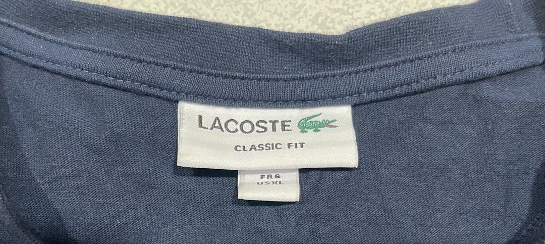 Lacoste Tshirt (Category: Tshirts & Polo Shirts ) located in Mandaue City. Submitted by MJ_80 (Listing ID 1469422761, Image 2). Description: Mens Lacoste Pocket Logo Tshirt Size 6 / XL Dimes : 21 X 28 See photos for measurements Color rate & Condition: 9.8/10 Price: 1,500 .