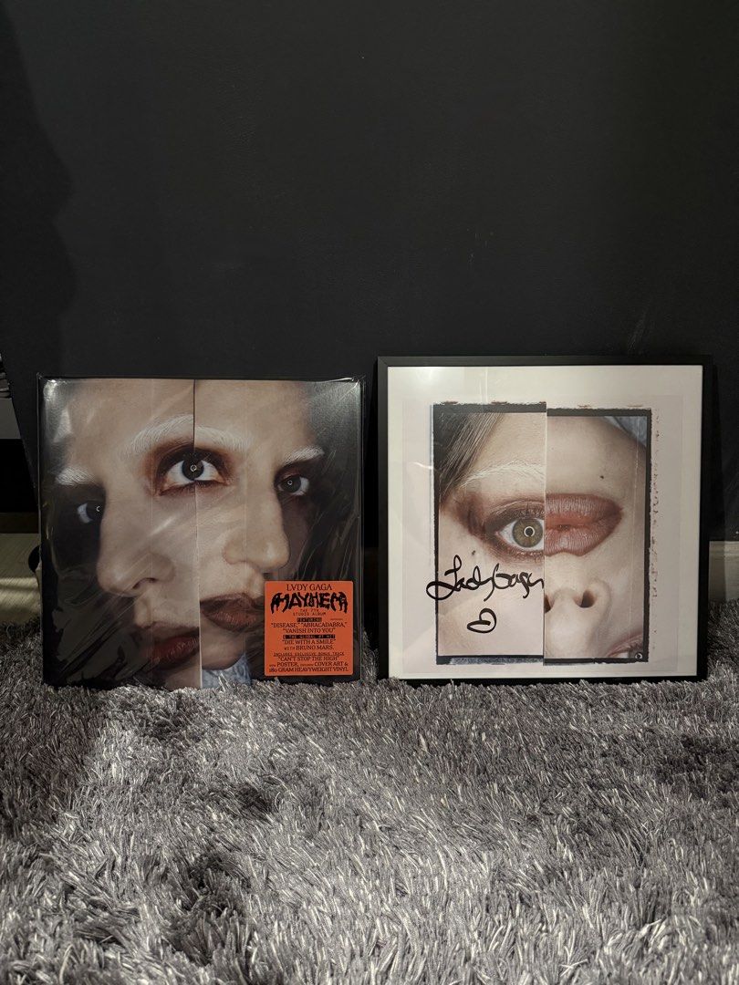 Lady Gaga Mayhem Vinyl Alternate Signed Insert (Category: Vinyls) located in Caloocan City. Submitted by scott_listing (Listing ID 1469417405, Image 1). Description: - Lady Gaga Mayhem Vinyl Alternate Signed Insert - Includes Alternate Signed Art Card - Condition: Brand new - Bonus: Free IKEA frame.