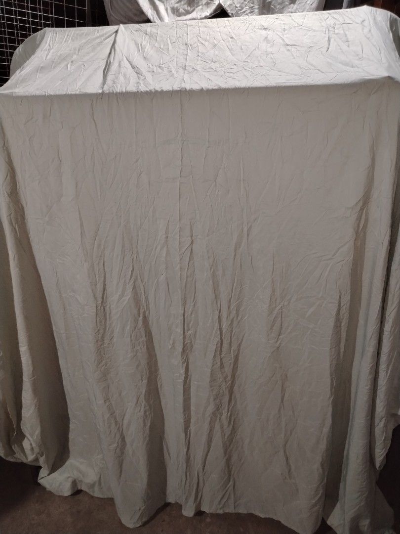 Large grey crinkled textured fabric material sheet drape (Category: Bedding & Towels) located in Manila. Submitted by mimachelleukay (Listing ID 1469519217, Image 2). Description: - Large dark grey fabric with a heavy crinkled texture - Heavy drape style, perfect for furniture covers or backdrops - Creased surface design that covers a wide area - Easy to fold and store when not in use.