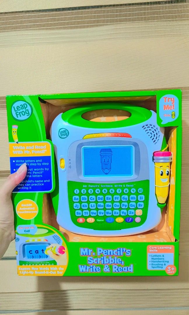 Leapfrog Mr. Pencil's Scribble Write and Read (Category: Educational & Learning Toys) located in Quezon City. Submitted by mhoniqvela04 (Listing ID 1469543452, Image 1). Description: Orig Brandnew from USA Complete set Working Well Batteries included Good box-Perfect gift Actual pic posted pm for vid.
