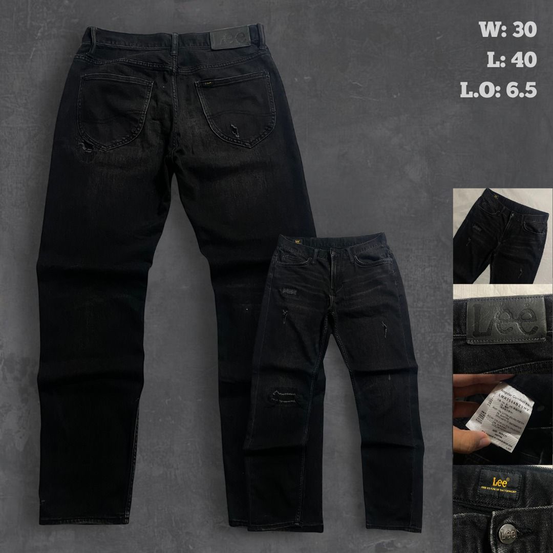 Lee Black Distressed Jeans W30 L40 (Category: Jeans) located in Rizal. Submitted by van.b (Listing ID 1469526802, Image 1). Description: Lee Black Ripped Denim Jeans W: 30” L: 40” L.O: 6.5” ₱299 + shipping fee Super comfortable fabric Issue(s): None Color Rate: 9.8 We are not affiliated or associated with any of the brands featured. All trademarks and copyrights belong to their respective owners. .
