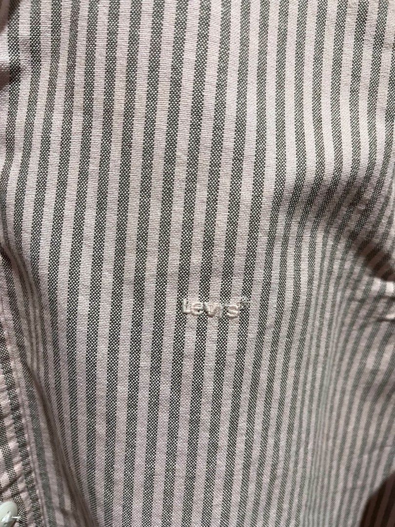 Levi's Striped Relaxed Fit Button-Down Shirt (Category: Shirts) located in Taguig. Submitted by teresitap10129 (Listing ID 1469543094, Image 3). Description: Size: S Width: 22 inches pit-to-pit Length: 28 inches Excellent condition (brand new, unused).