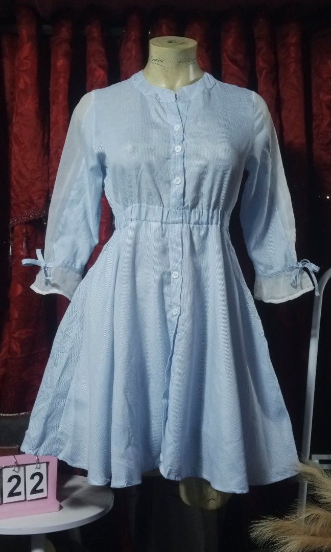 Light blue stripe mini dress (Category: Dresses) located in Manila. Submitted by wheneity67thifted (Listing ID 1469563793, Image 1). Description: .