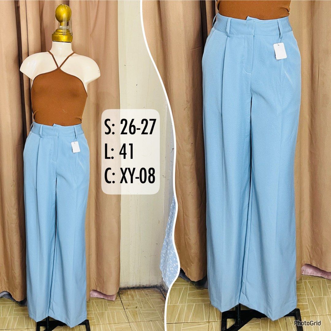 Light Blue Trouser Pants |Size 26-27 (Category: Jeans) located in Manila. Submitted by bengirlclothing (Listing ID 1469483808, Image 1). Description: - Color: Light blue solid design - Waist: 26 to 27 inches - Length: 41 inches - Style: Versatile for casual or smart casual wear.