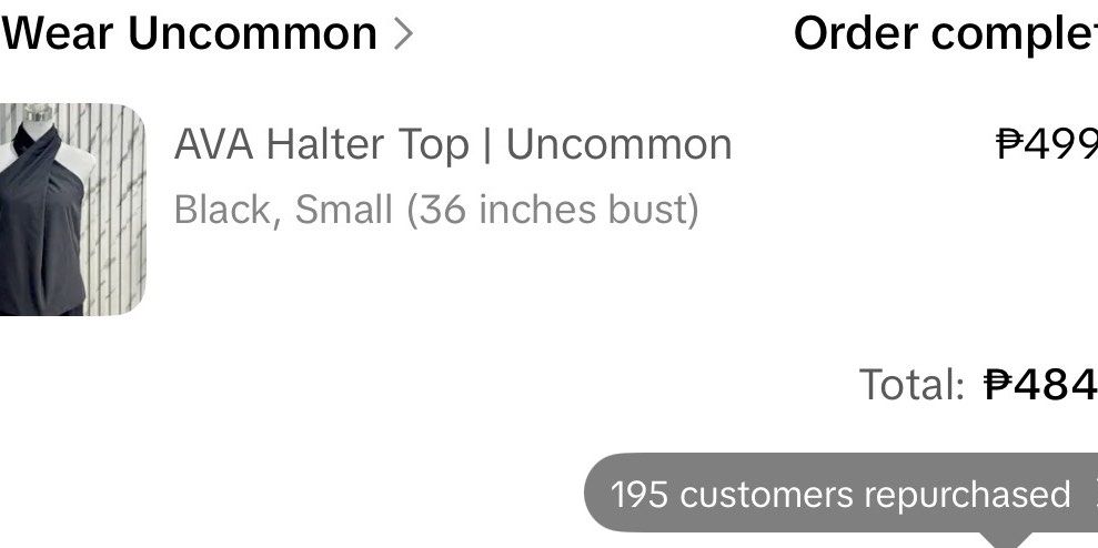 Linen Halter Top Black (Category: Sleeveless) located in Manila. Submitted by cinnmoroll (Listing ID 1469402366, Image 3). Description: - Brand: Wear Uncommon (AVA Halter Top) - Color: Black - Size: Small to semi m (fits up to 36" bust) - Material: Linen - Design: Crossover front with high neckline - Condition: Brand new / Never worn out - Original Price: ₱499 (Bought from TikTok Shop) - Selling Price: ₱180 only.
