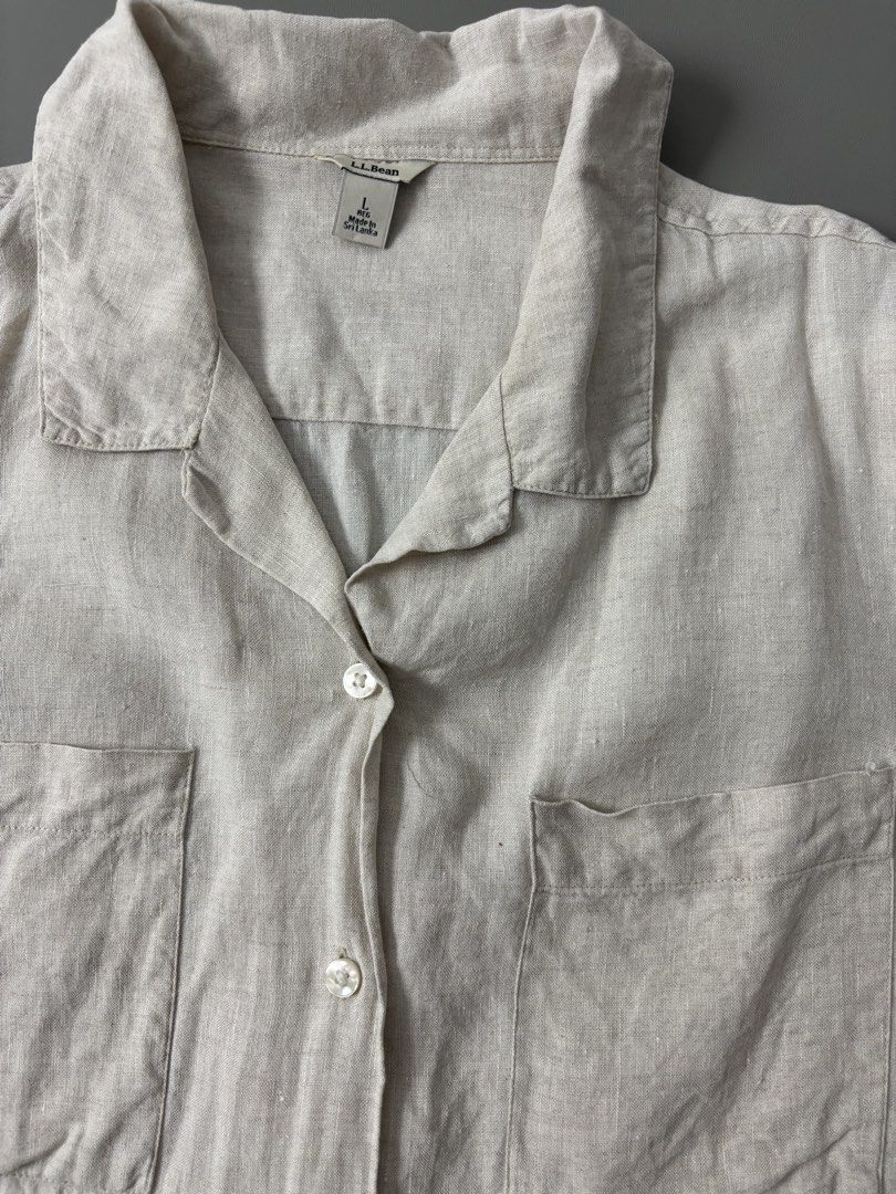 l.l.bean Linen Open-Collar Shirt (Category: Tshirts & Polo Shirts ) located in San Fernando. Submitted by kayemanalac_05 (Listing ID 1469525298, Image 2). Description: Color: Oat Size: Large Unisex L 25.5 W23.