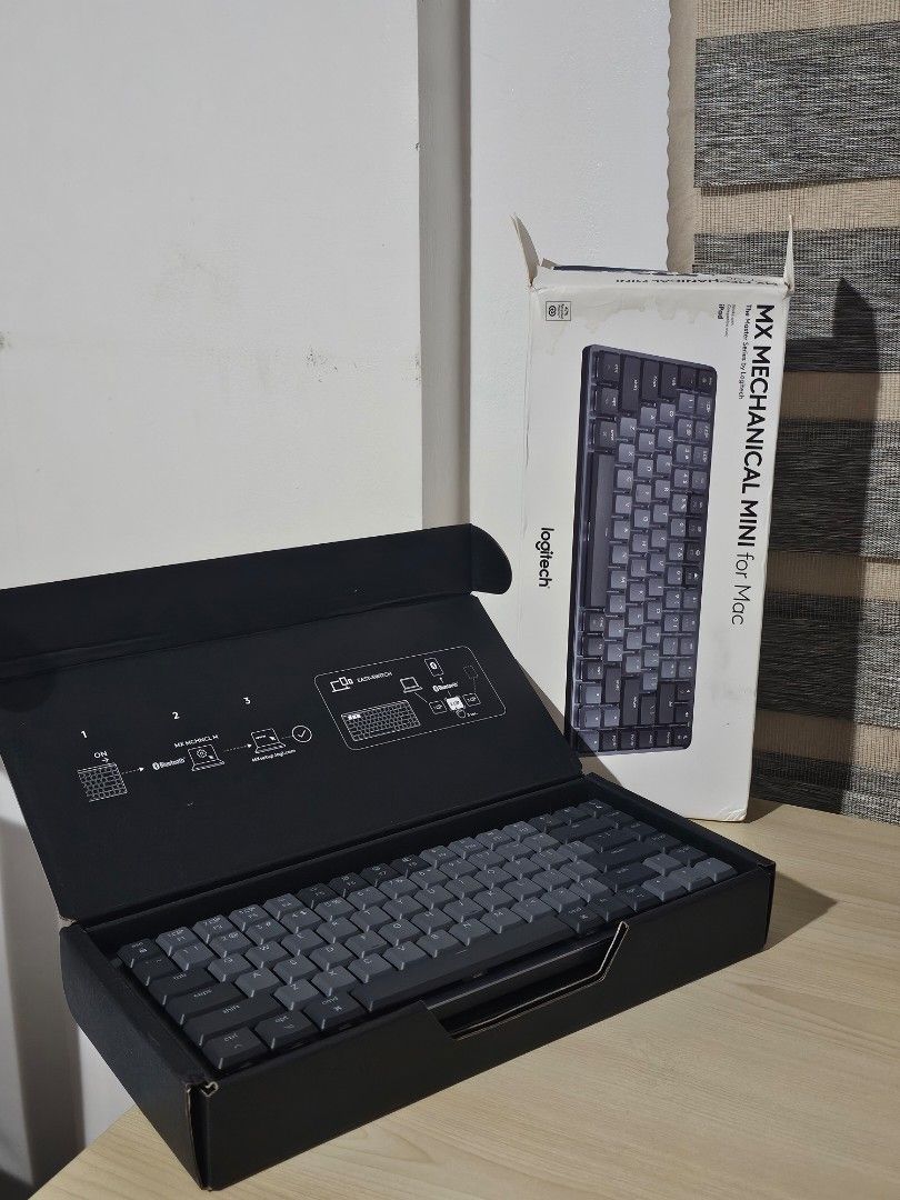 Logitech MX Mechanical Mini for Mac (Category: Computer Keyboard) located in Paranaque City. Submitted by mab.villareal (Listing ID 1469554498, Image 2). Description: Logitech MX Mechanical Mini wireless keyboard specifically for Mac setup. Compatible with iPad too :) Compact layout in grey. Still inside original packaging box SRP is around 7-8K+ RFS: just an extra and i already bought a white one..