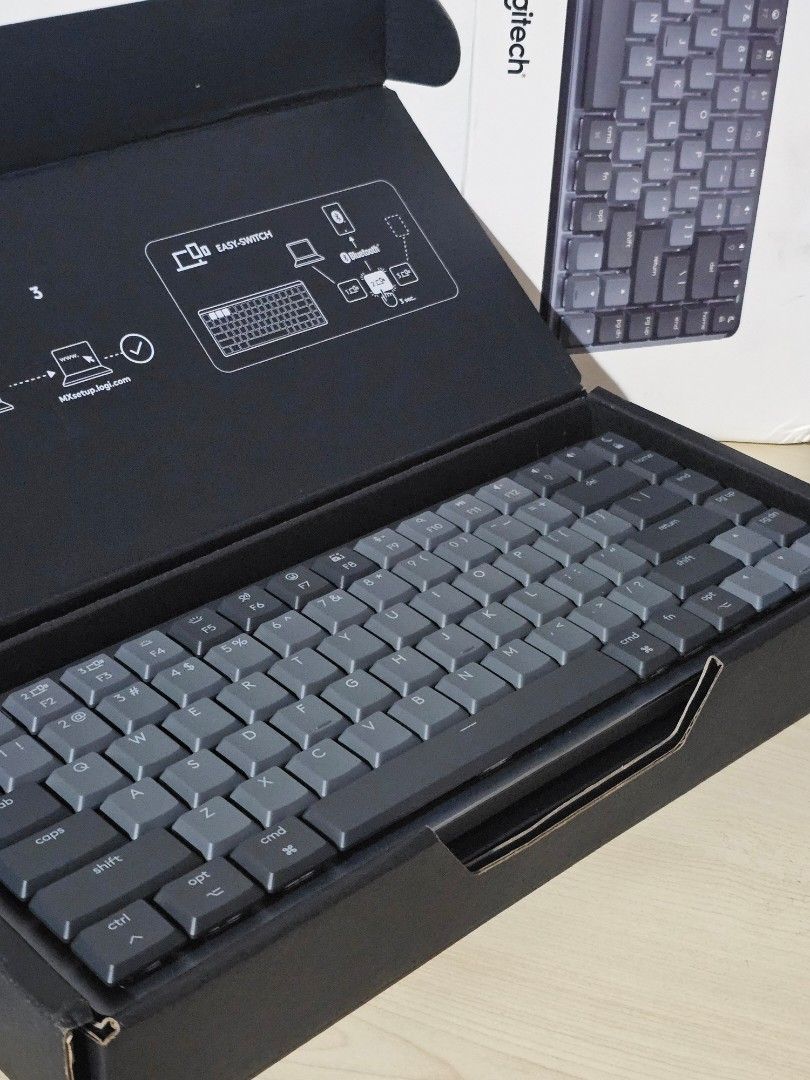Logitech MX Mechanical Mini for Mac (Category: Computer Keyboard) located in Paranaque City. Submitted by mab.villareal (Listing ID 1469554498, Image 3). Description: Logitech MX Mechanical Mini wireless keyboard specifically for Mac setup. Compatible with iPad too :) Compact layout in grey. Still inside original packaging box SRP is around 7-8K+ RFS: just an extra and i already bought a white one..