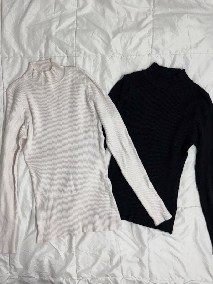 LONGSLEEVE TURTLENECK BUNDLE BLACK AND WHITE (Category: Longsleeves) located in Baler. Submitted by pia_preloved_thrifted (Listing ID 1469519393, Image 1). Description: Preloved S-M MOD: JNT/ORANGE APP CO MOP: GCASH LOC: AURORA PROVINCE.