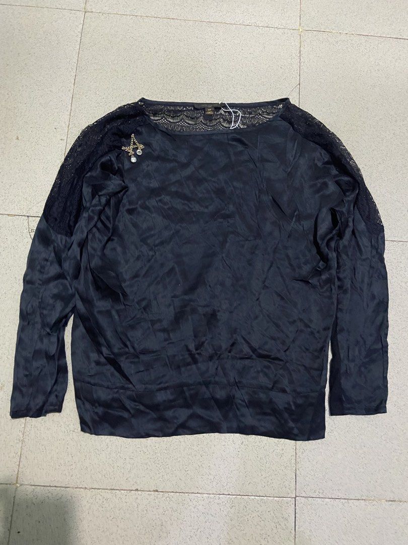 LOUIS VUITTON SILK TOPS WITH DELICATE LACE PANELS (Category: Longsleeves) located in Bulacan. Submitted by rrthrifts (Listing ID 1469470397, Image 1). Description: VERY GOOD CONDITION SIZE 36 ON TAG SIGN OF USED 1999PJP PLUS SHIPPING FEE ONLY.