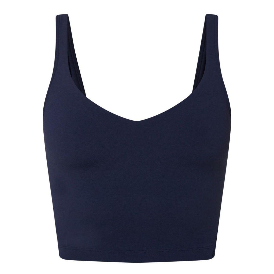 Lululemon Align Tank Top in Navy Blue (Category: Activewear) located in Gapan. Submitted by lovelypreloved1497 (Listing ID 1469403377, Image 1). Description: Letting go of this absolute workout staple—the iconic Lululemon Align Tank! Crafted from Lululemon's famous Nulu™ fabric, it feels weightless, buttery-soft, and stretches beautifully with your body. Features a flattering plunging neckline and a built-in shelf bra with pockets for removable p