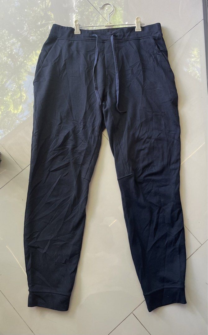 lululemon license to train jogger pants (Category: Joggers) located in Las Pinas. Submitted by moncaz2461827 (Listing ID 1469427614, Image 2). Description: Lulu🍋 license to train jogger pants Size large on tag Waist 32-36 Length 39 Like new condition Color rate 9.9/10 (navy blue) No issue 💌.