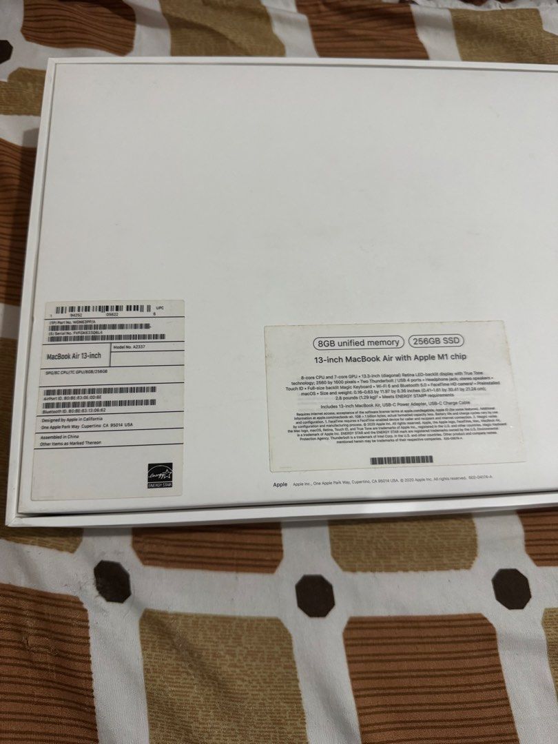MacBook Air M1 96cc with Powermac Receipt Complete Package (Category: Laptops & Notebooks) located in Manila. Submitted by floweroniz (Listing ID 1469564946, Image 3). Description: MACBOOK AIR M1 ALMOST BRAND NEW ₱33,000 NALANG! PAUNAHAN NALANG PO! Brand new price is around ₱61,980 as indicated on the Power Mac Center receipt UNIT DETAILS: • Apple M1 Chip • 8GB Unified Memory • 13.3” Retina Display • 256GB SSD Storage • macOS Golden Gate 27.0.1 •
