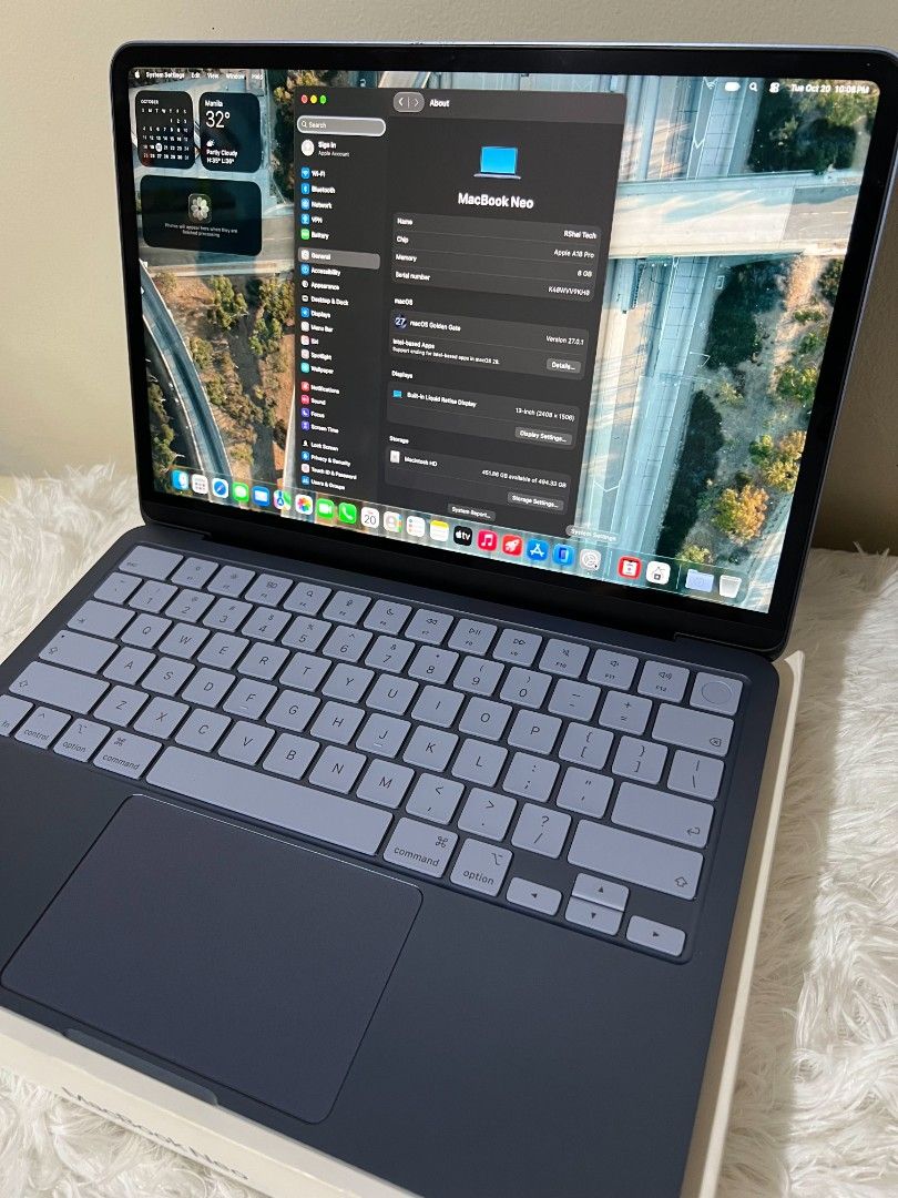 Macbook Neo |Indigo (Category: Laptops & Notebooks) located in Las Pinas. Submitted by jayjace12 (Listing ID 1469526815, Image 2). Description: 💻 FOR SALE: MacBook Neo 🔵 (3 months Old) • Purchased July 25, 2026 • 100% Battery Health (4 Cycles) • Warranty Until July 24, 2027 • Excellent Condition • No Issue 📦 Complete Set.