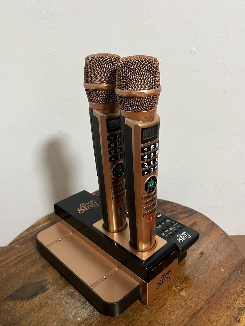 Magic Sing E5 Dual Karaoke System (Category: Soundbars, Speakers & Amplifiers) located in Cabuyao City. Submitted by rdtrmt (Listing ID 1469513010, Image 2). Description: - Complete Magic Sing karaoke set, fully operational - Connects to Wi-Fi to easily stream songs from the MAGICSING database - Real-time HD music notes are available for most songs with full HD background support - Perfect entertainment setup for home parties and family gathering