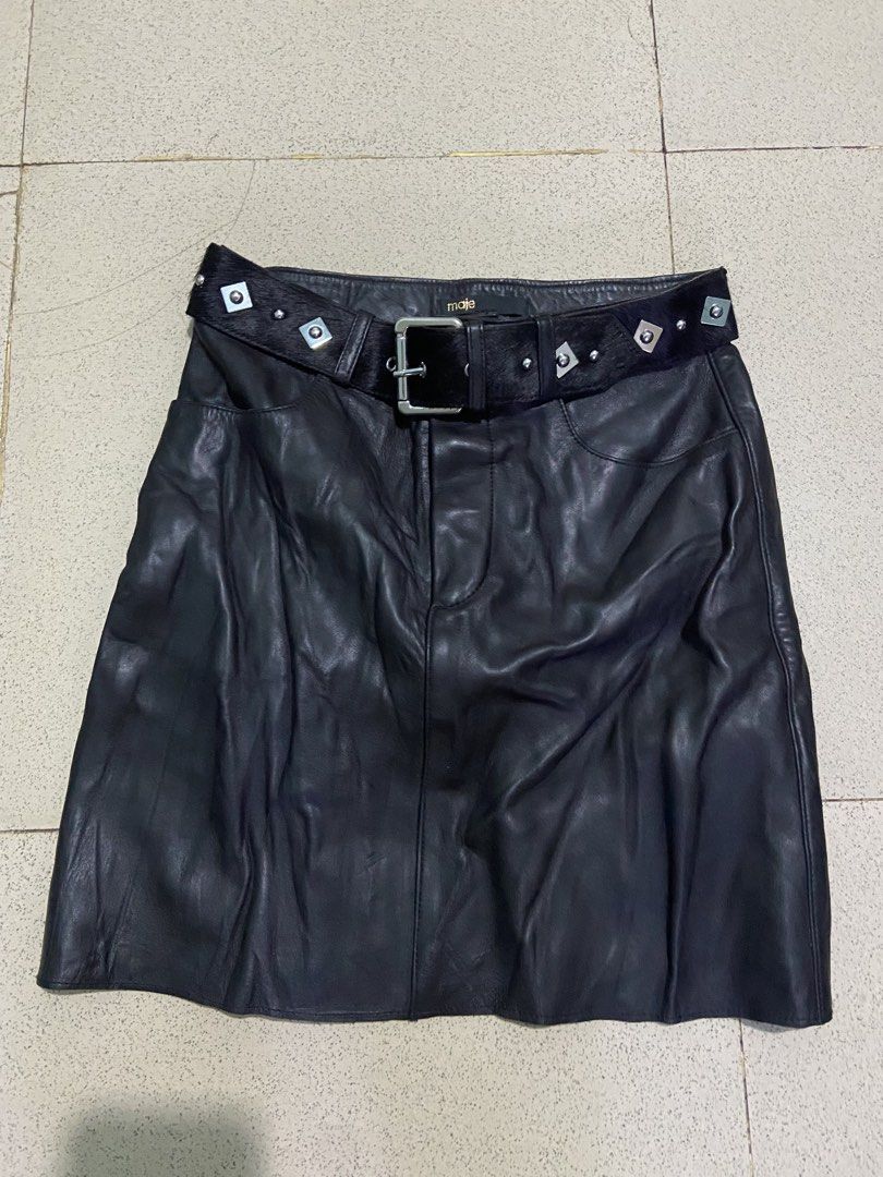 MAJE LEATHER BELTED SKIRT (Category: Skirts) located in Bulacan. Submitted by rrthrifts (Listing ID 1469471924, Image 1). Description: VERY GOOD CONDITION SIZE 34 ON TAG BNWT NO ISSUE 1499PHP PLUS SHIPPING FEE ONLY.