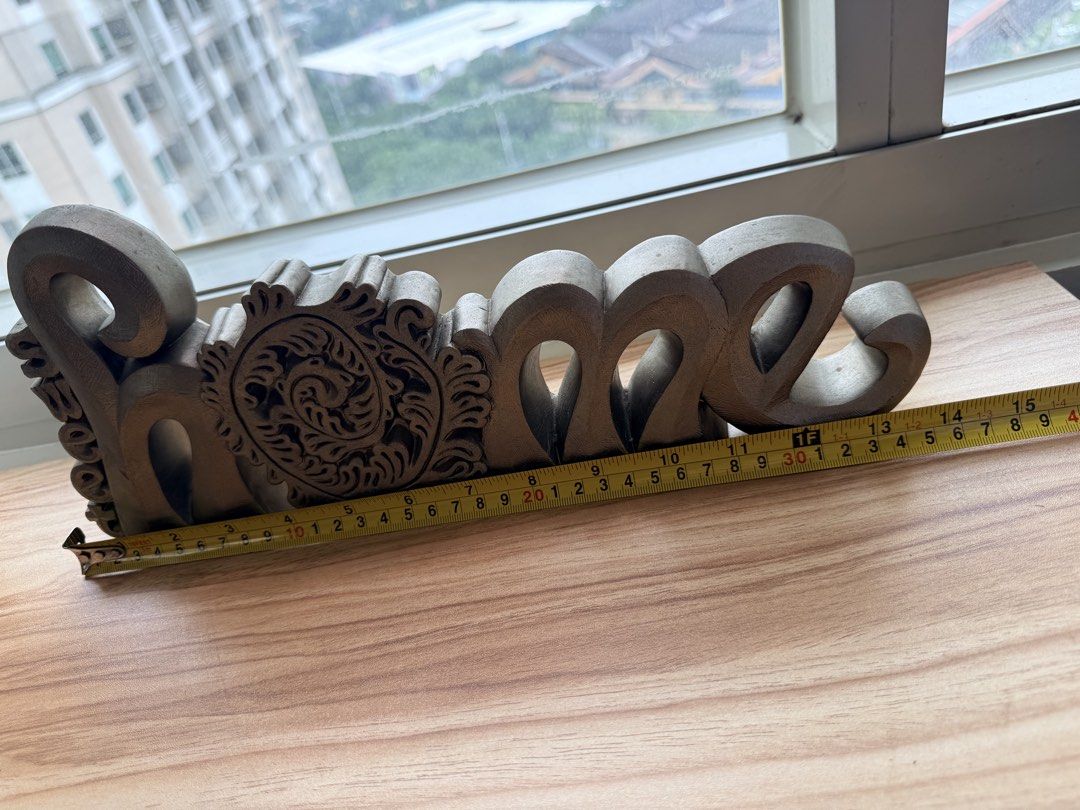 Mandaue Foam “Home” Tabletop Block Decor (Category: Vases & Decorative Bowls) located in Pasig City. Submitted by vdejesus (Listing ID 1469487220, Image 2). Description: Mandaue Foam “Home” Tabletop Block Decor (Bronze / Antique Finish) Price: ₱250 (Over 45% OFF retail price!) Add a warm, rustic accent to your living room console table, entryway shelf, desk, or TV display with this beautifully detailed “Home” word sign from Mandaue Foam! Featurin