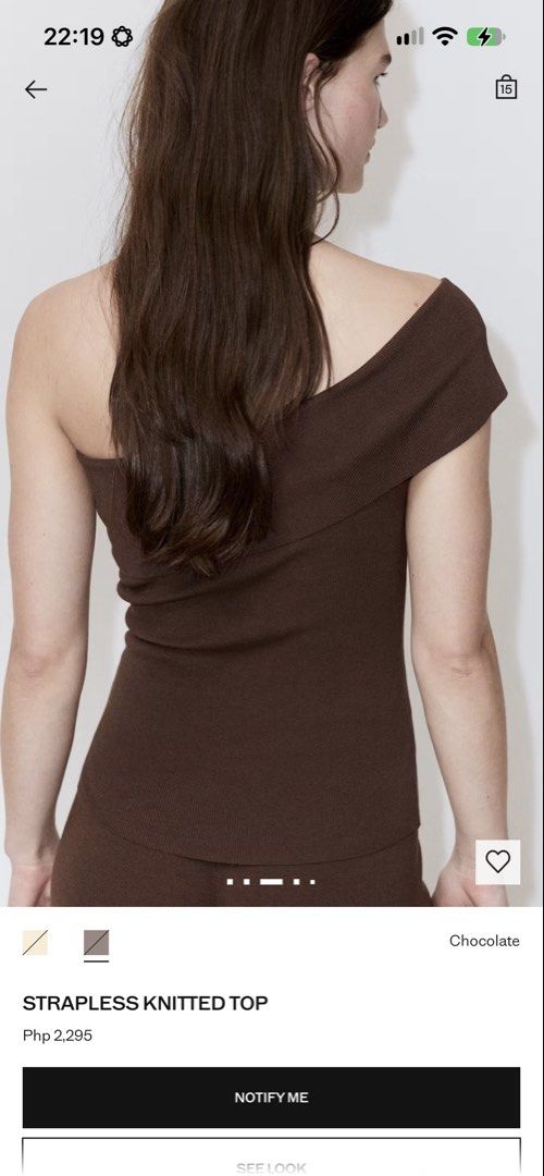 Mango Strapless Knitted Top (Category: Sleeveless) located in Sindangan. Submitted by cellar_ (Listing ID 1469529559, Image 2). Description: RFS: impulse buy; decluttering; not my style Never worn, washed only Helping tags: off shoulder, zara, wear anika, h&m.