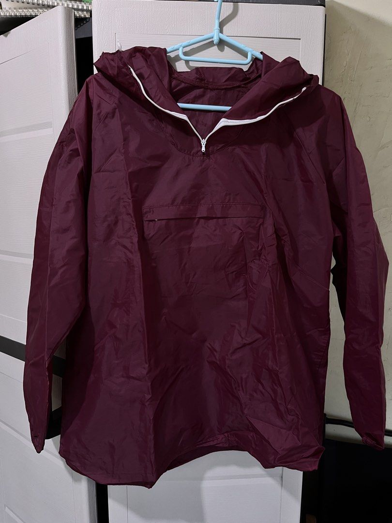 Maroon Anorak Windbreaker Jacket with Hood (Category: Coats, Jackets and Outerwear) located in Baguio. Submitted by gbwardrobe (Listing ID 1469507025, Image 1). Description: Selling low because im decluttering pls dont offer an even lower price..