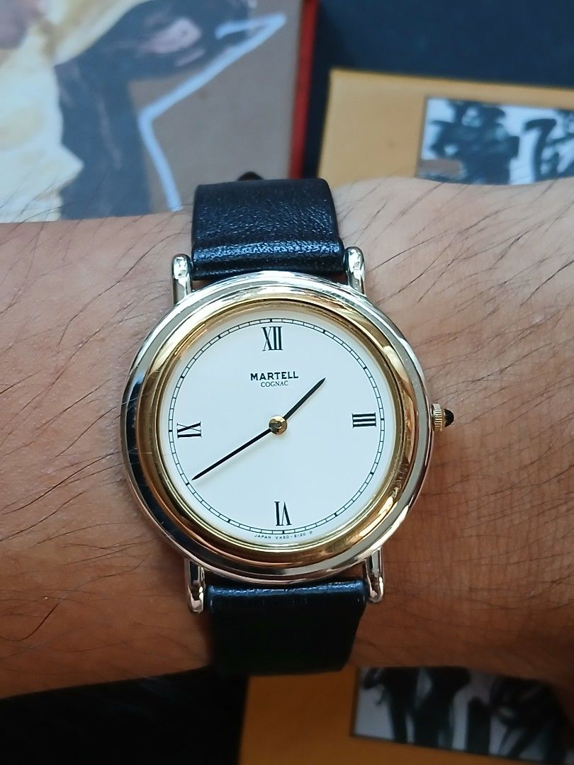 MARTELL COGNAC, Quartz (Category: Luxury Watches) located in Tabaco. Submitted by igoys-watches (Listing ID 1469443726, Image 1). Description: MARTELL COGNAC, Quartz ✅️Good Running Condition ✅️All Original Head ✅️With Original Box and Manual ✅️New Old Stock ✅️Pristine Condition ✅️Elegant and Minimalist Design ✅️Goldtone Bezel and Silvertone Case ✅️Two-hand Watch ✅️Roman Numeral Markers ✅️Neo-Vintage, 1980s ✅️Newly replaced battery ✅️Clean Crystal