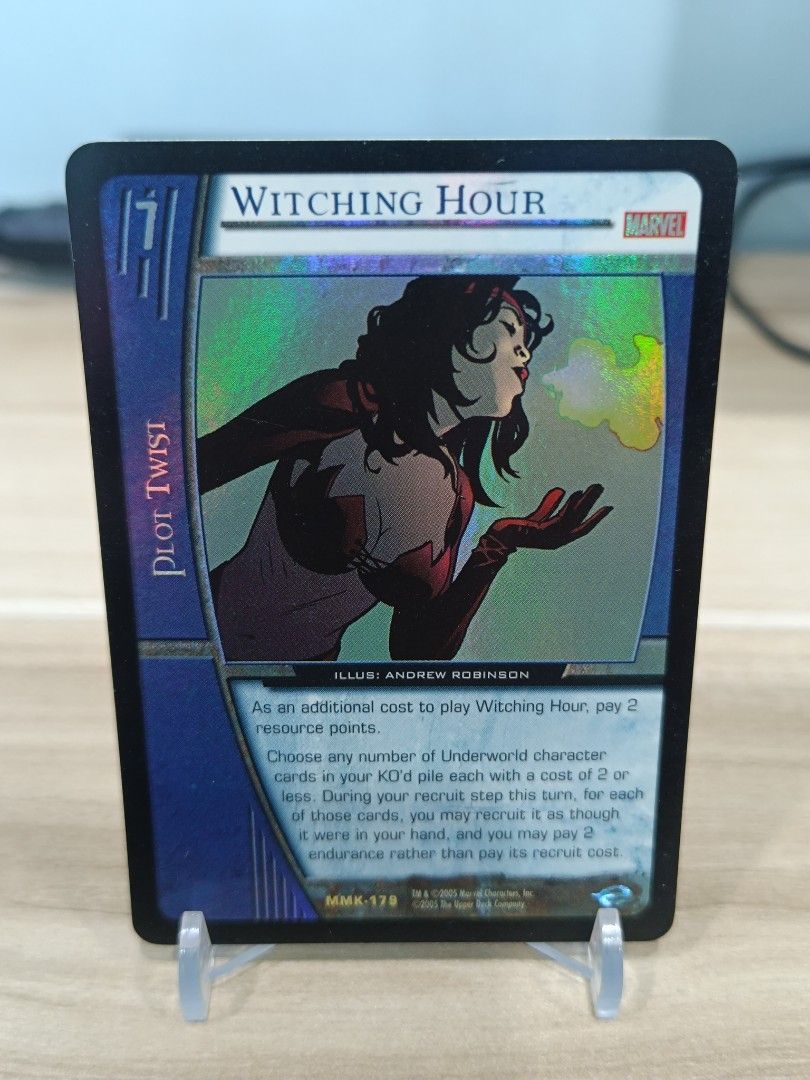 Marvel Vs System Marvel Knights Witching Hour Foil (Category: Action & Battle Toys) located in Manila. Submitted by calvin3teri (Listing ID 1469467284, Image 1). Description: 300 Grab/Lalamove only ( buyer will book and shoulder fee ) MOP: Gcash .