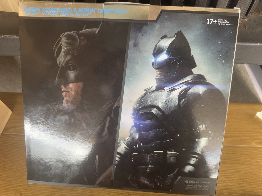 McFarlane BATMAN (KNIGHTMARE) & BATMAN (ARMOR SUIT) (BATMAN V SUPERMAN) (Category: Figurines & Statues) located in Manila. Submitted by got_loots (Listing ID 1469436592, Image 3). Description: WTS❗️❗️❗️ PTPA McFarlane BATMAN (KNIGHTMARE) & BATMAN (ARMOR SUIT) (BATMAN V SUPERMAN) MCFARLANE COLLECTOR EDITION 2PK #2 GOLD LABEL MISB Product Features: Incredibly detailed 7” scale figures based on the DC MULTIVERSE™ Designed with Ultra Articulation wit