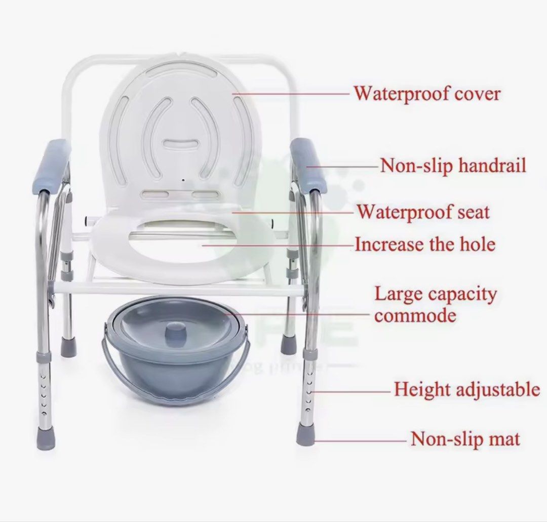 Medical Oxygen Tank and Bedside Commode Chair Bundle (Category: Medical Supplies & Tools) located in Binan City. Submitted by kimjpstore (Listing ID 1469398396, Image 3). Description: - Complete Home Care Set: Includes a medical oxygen tank and a bedside commode chair - Oxygen Tank: Green tank equipped with a built-in gauge and flowmeter - Commode Chair: Features a grey bucket, height-adjustable frame, and secure blue non-slip handrails - Easy St