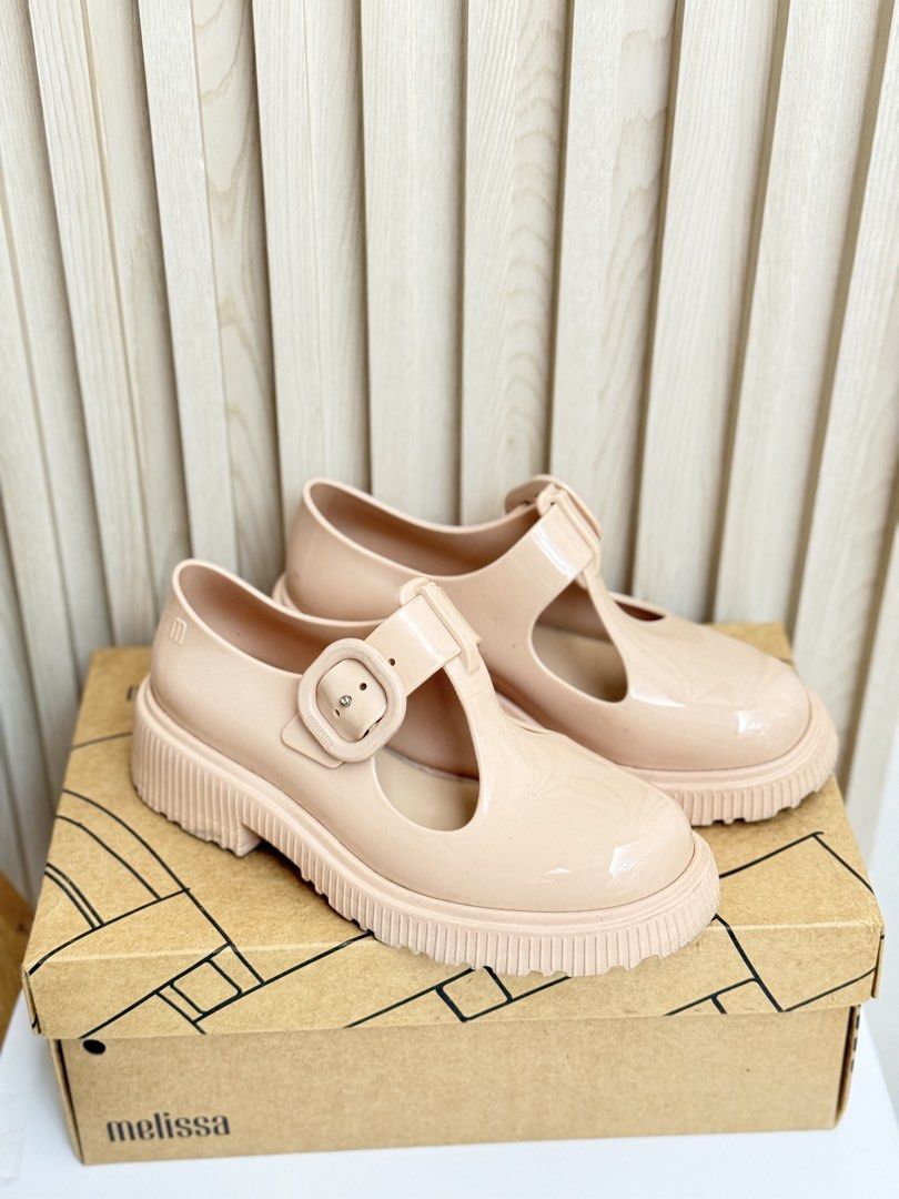 Melissa Jackie AD Beige Mary Jane Platform Shoes (Category: Flats & Sandals) located in Pasig City. Submitted by eiramcat01 (Listing ID 1469534731, Image 1). Description: - Brand: Melissa Jackie AD - Color: Beige - Size: US 5 - Style: Chunky platform sole with T-strap design and buckle closure - Material: Water-resistant jelly, easy to clean - Still smell like candy - Origin: Made in Brazil - Inclusion: Original box included Rarely used Orig Pric