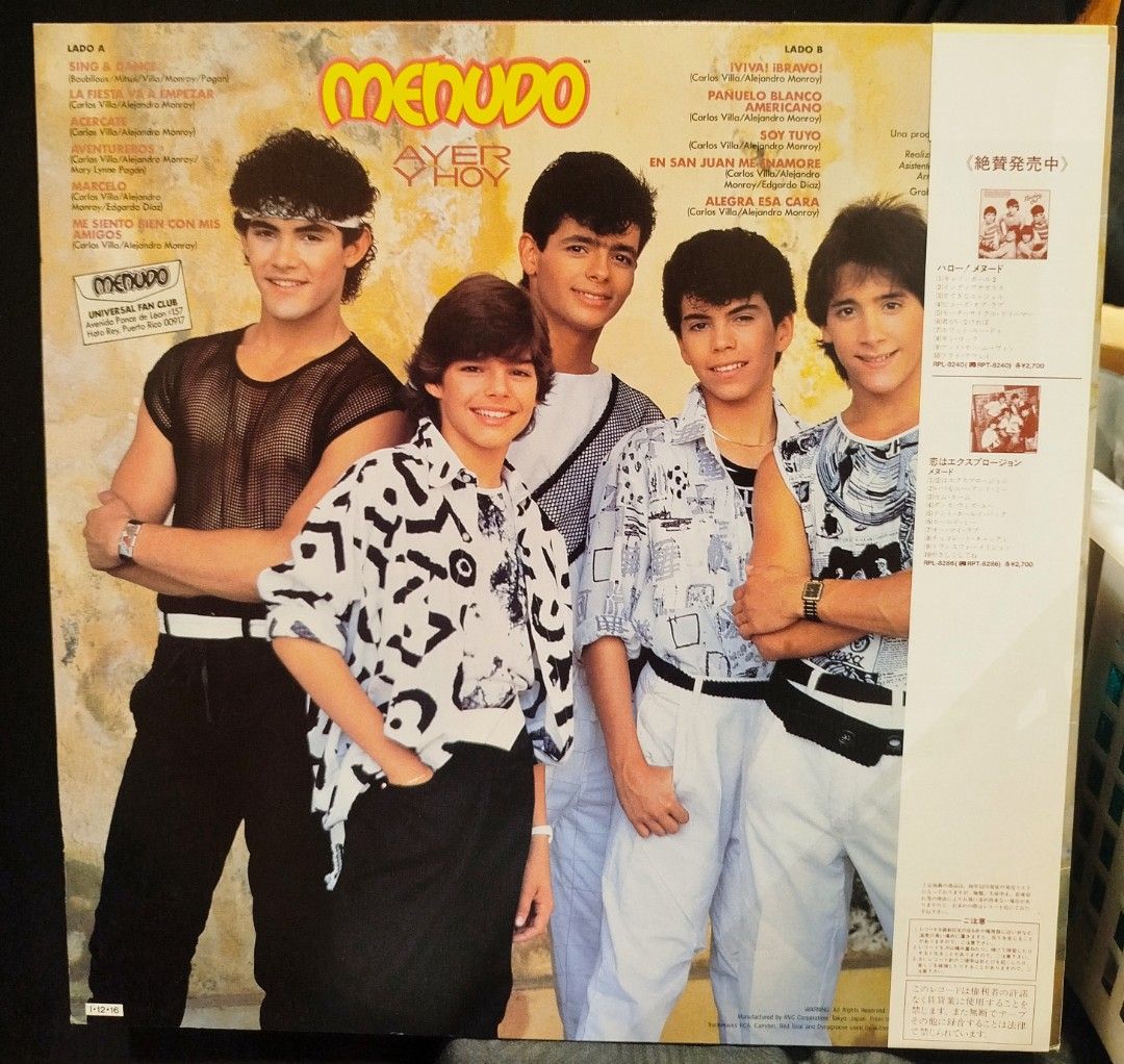 Menudo - Ayer Yhoy (Category: Vinyls) located in San Juan City. Submitted by rjvs1216 (Listing ID 1469477878, Image 2). Description: Menudo Ayer Yhoy Vinyl Record Price 1300.