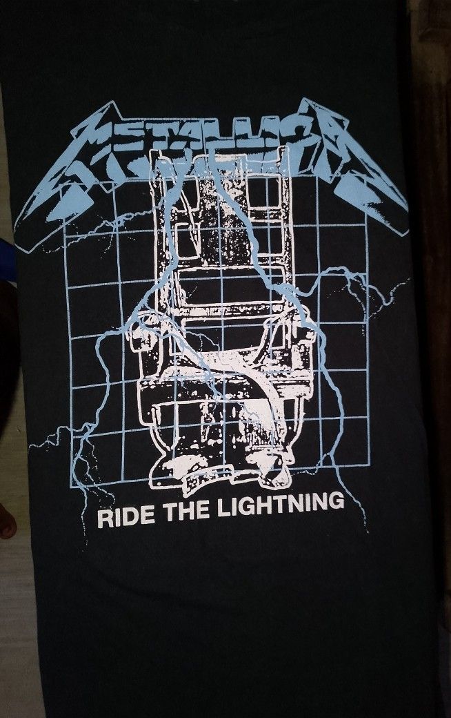 METALLICA' RIDE THE LIGHTNING TEE'S (Category: Activewear) located in Saint Bernard. Submitted by j0h_mhongg (Listing ID 1469510065, Image 3). Description: - DIMES: 20 × 26 (M-ON TAG) - NO ISSUE - GOOD AS NEW CONDITION - 10/10 COLOR RATE - METALLICA' RIDE THE LIGHTNING TEE'S - DATED BUT IT ERASE.