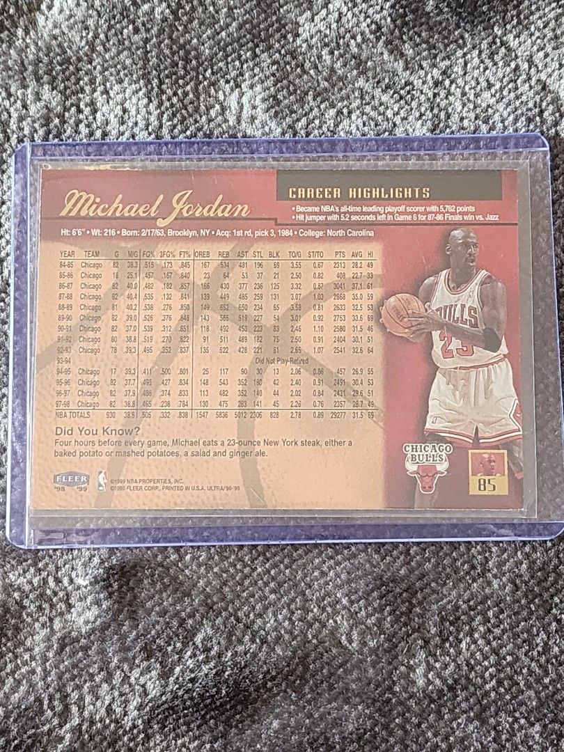 Michael Jordan 85 (Category: Raw Singles) located in Manila. Submitted by kg613 (Listing ID 1469420091, Image 3). Description: .
