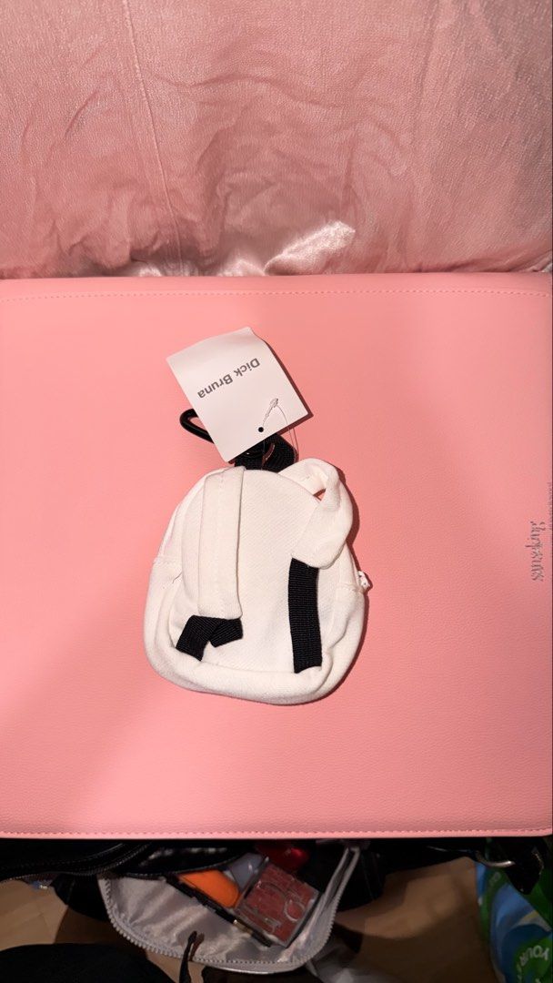 Miffy Keychain Backpack (Category: Character Goods) located in Manila. Submitted by beeboodee (Listing ID 1469533344, Image 2). Description: - Brand new with tags, never used - Can fit keys, coins, folded bills, airpods, etc. - Bought in Japan - Decluttering.