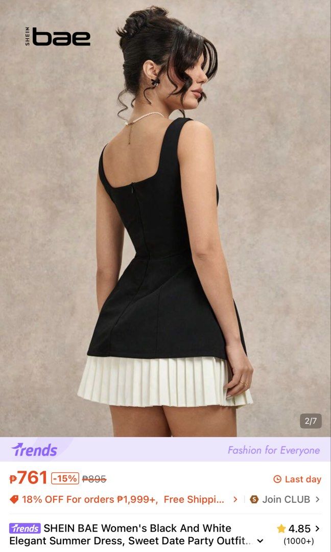 Mini dress black & white (Category: Dresses) located in Caloocan City. Submitted by storm4 (Listing ID 1469425484, Image 2). Description: Small.