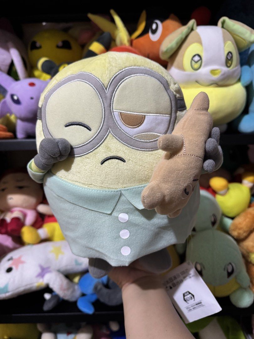 Minions Plush Toy (Category: Plushies & Soft Toys) located in Cainta. Submitted by mayhroeen (Listing ID 1469487439, Image 1). Description: Sleeping Bob - 350 Minion Aloha - 350 Minion Bad - 280.