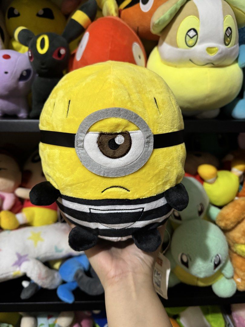 Minions Plush Toy (Category: Plushies & Soft Toys) located in Cainta. Submitted by mayhroeen (Listing ID 1469487439, Image 2). Description: Sleeping Bob - 350 Minion Aloha - 350 Minion Bad - 280.