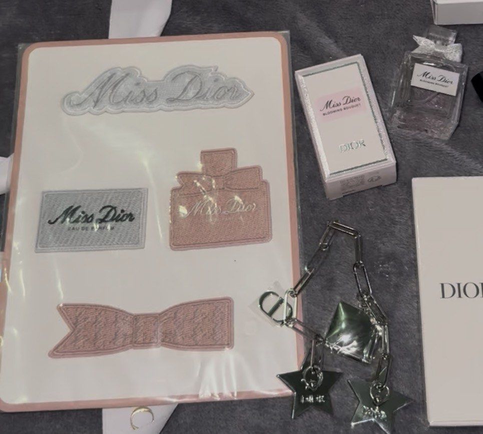 Miss Dior Iron On Patch Set (Category: Other Accessories) located in Makati City. Submitted by f_bags (Listing ID 1469545815, Image 2). Description: - 100% Authentic Dior GWP - Brand new and sealed in original packaging RFS: I have 2.