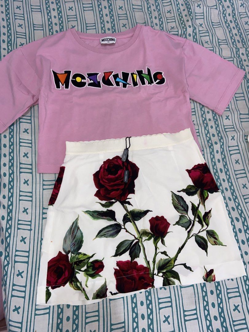 Moschino x D&G Set (Category: Babies & Kids Fashion) located in Bacoor. Submitted by mama_stash (Listing ID 1469509748, Image 1). Description: Brandnew D&G Skirt • 5-6y (fits till 7-8y ) Moschino Top • 5-8y.