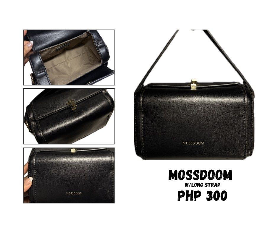 MOSSDOOM Black Handbag w/ Long Strap (Category: Shoulder Bags) located in Caloocan City. Submitted by mntnzchsk (Listing ID 1469397581, Image 1). Description: - Brand: MOSSDOOM - Color: Classic Black with elegant Gold hardware .